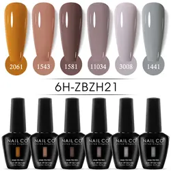 6 - Piece 15ml Nail Gel Polish Set for Home and Salon Nail Art (6H - ZBZH21)