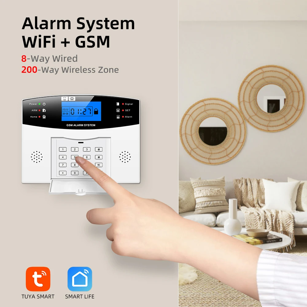 TUYA Smart Home GSM WIFI Security Alarms For Home Garage Residential Support Alexa