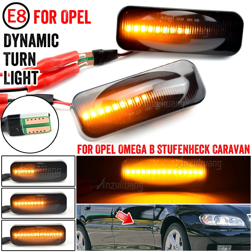 Una Coppia Led Dynamic Side Marker Light Indicatore Di Direzione Sequenziale Lampeggiante Per Opel Omega B Stufenheck Caravan 1994-2003
