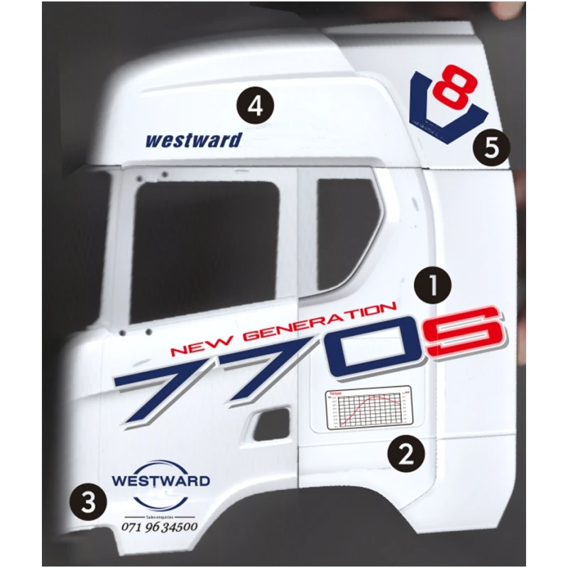 

1/14 Tamiya Model New Scani 770S 56368 Coated self-adhesive pre Cut Sticker