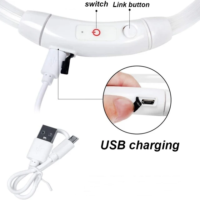 3 Modes Led Light Glowing Loss Prevention Rechargeable LED Dog Collars Glowing Luminous Pet Dog Collar Usb Dog Collar Night 4
