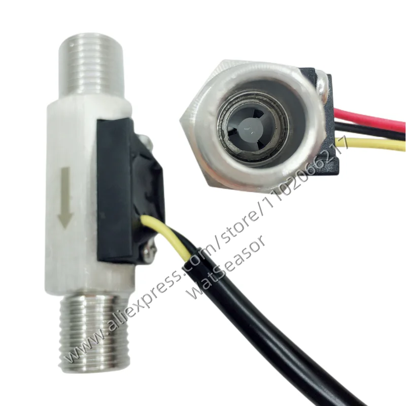 DC3.0-18V Water Flow SensorFlowmeter Brass SUS Hall Flow Sensor Liquid 0.3-3L/min 1.5MPa Sensor For arduino NPN pulse