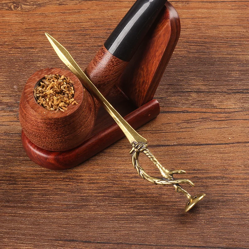 Brass Tobacco Pipe Pressing Rod Pipe Presser Cigar Pass Smoking Cleaner Press Rod Tobacco Tamper Cleaning Tool