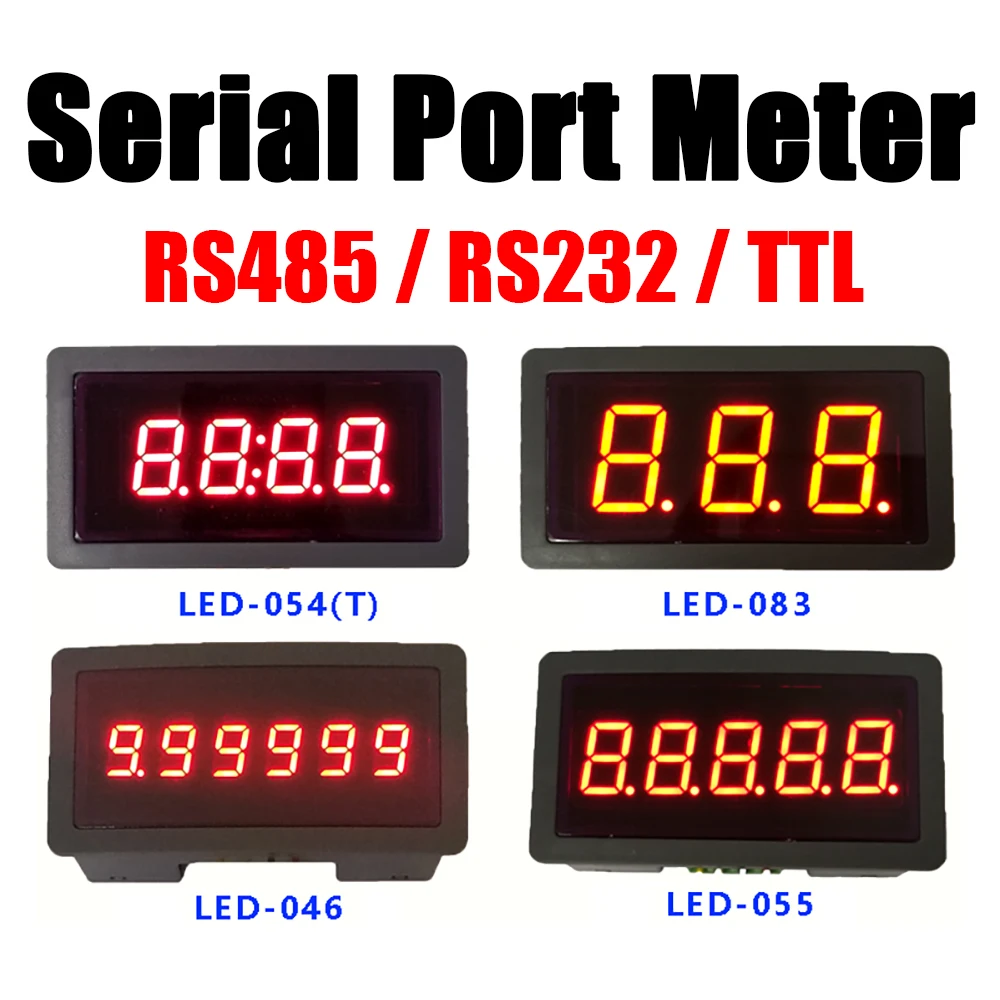 

RS485 Serial Port Meter LED Digital Tube Display RS232 TTL Display Module PLC Communication MODBUS RTU ASCII DC 5V 12V 24V