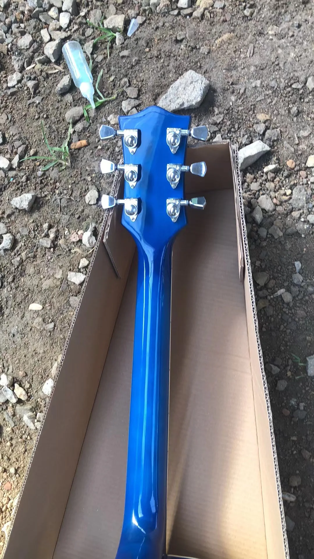 Ome Electric Guitar Finish Gloss Blue Chrome Hardware