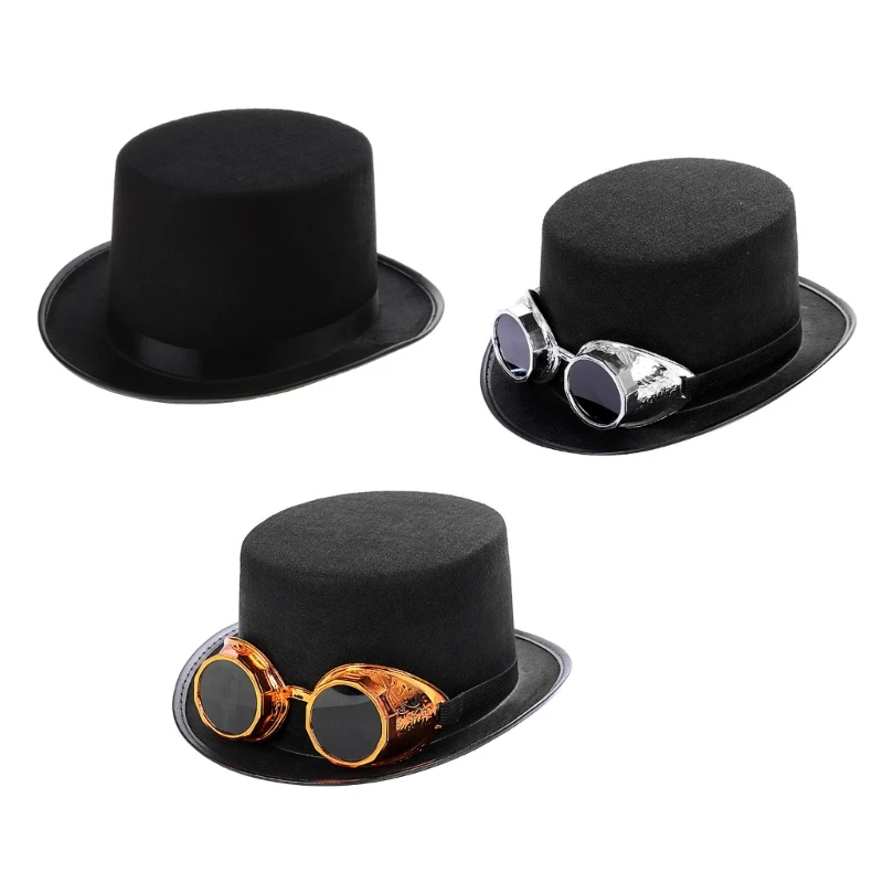 Cappello Da Uomo Steampunk Cappello A Cilindro Steampunk Cappello Halloween Nero Cappello Da Gay Carnevale