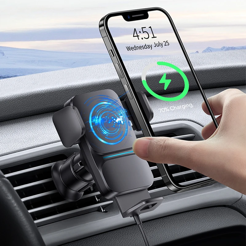 

Qi 15W Wireless Car Phone Charger Holder Samsung IPhone Car Phone Holder Zhixing Automatic Alignment Holder Wireless Charging