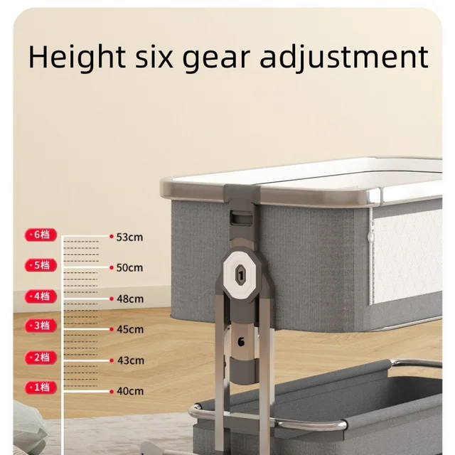 0-2 years old crib Removable portable baby bassinet adjustable height foldable multi-functional new child splice queen bed 6