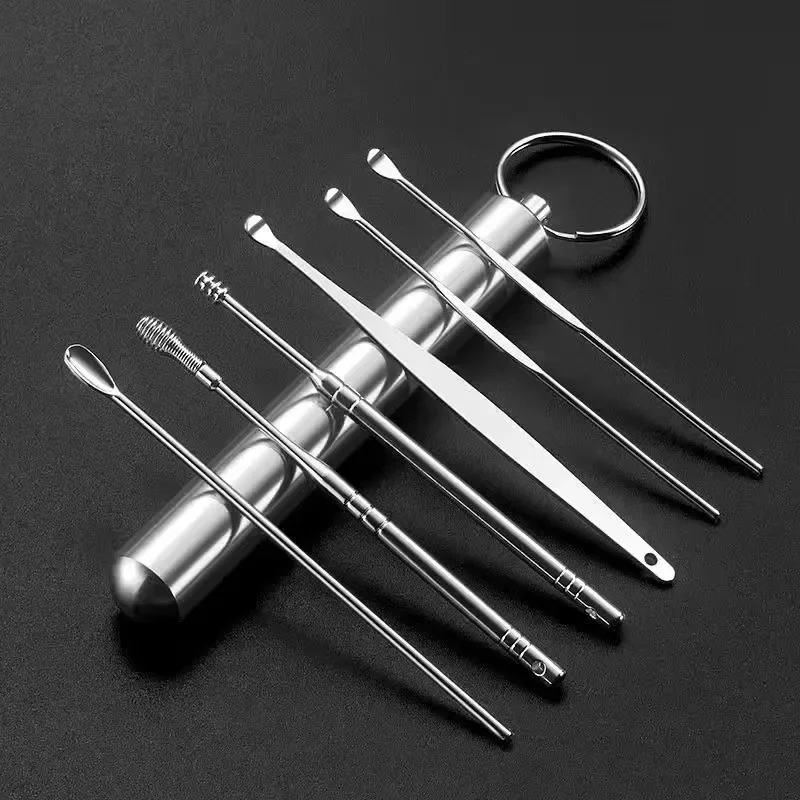 Ear pick six-piece set for adults ear cleaning convenient portable