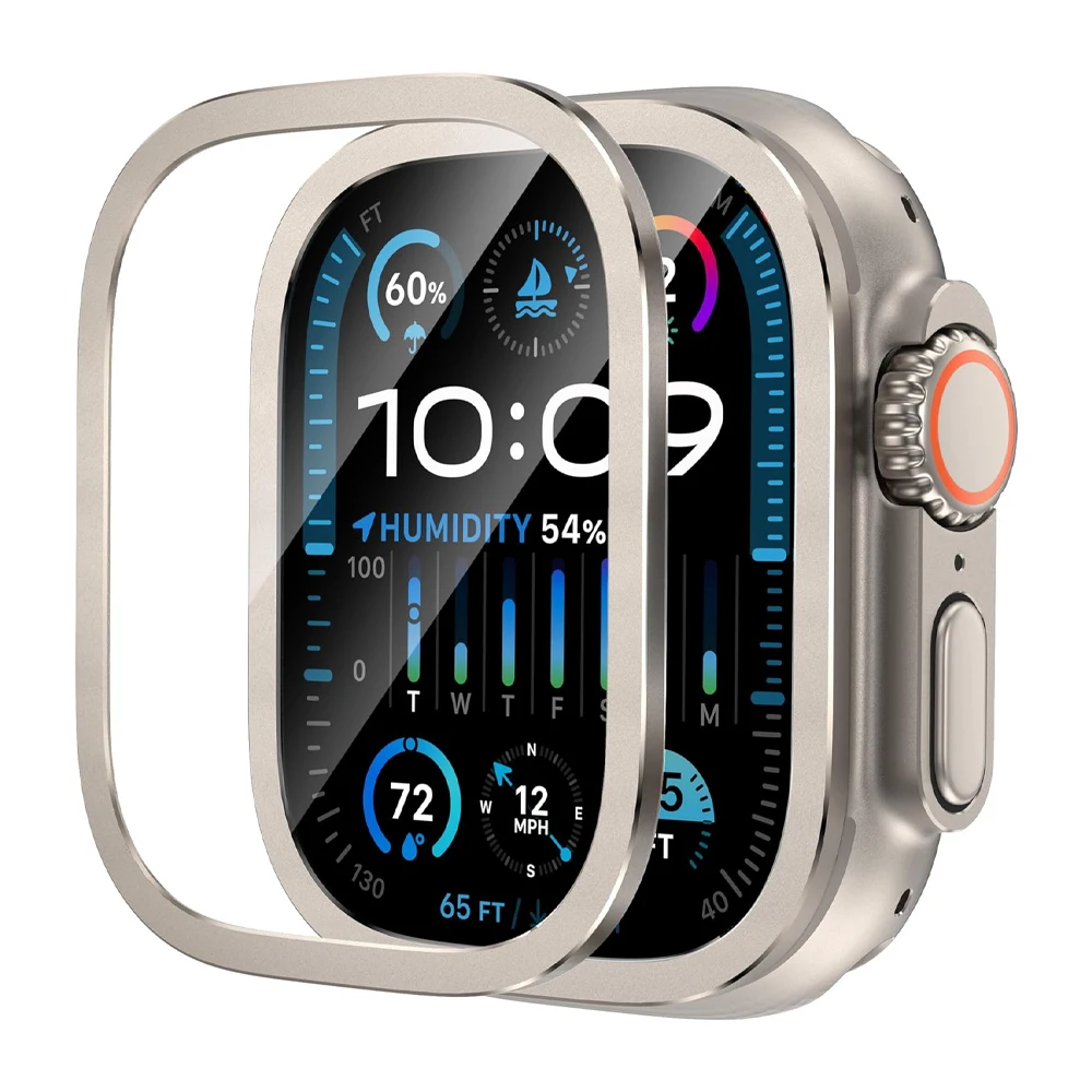 Per Apple Watch Ultra 49mm Mijobs Custodia Per Orologio Con Cornice Ultrasottile Per PC (bianco Trasparente - Foto 11