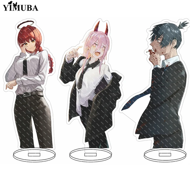 Anime Chainsaw Man Figuras, Suportes Acrílicos Makima, Placa Modelo de  Personagem, Decoração de Mesa, Sinal em Pé, Presentes de Brinquedo, 15cm