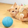 1PC 10CM cat toy sisal ball teasing cat stick molar bite-resistant sound ball self-hi boredom artifact 3