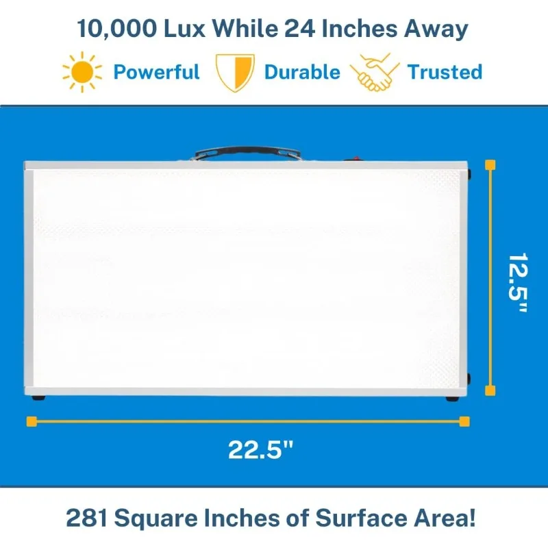 Alaska Northern Lights&trade; Northstar-10,000-25,000 LUX UV Free Light Therapy Lamp at 24 inches, Multi-Person use, Low Glare