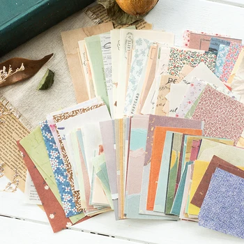 60 fogli per confezione di album di carta fatti a mano con motivi floreali per etichette da taglio di sfondo Decorazione di diario Fai da te fatto a mano