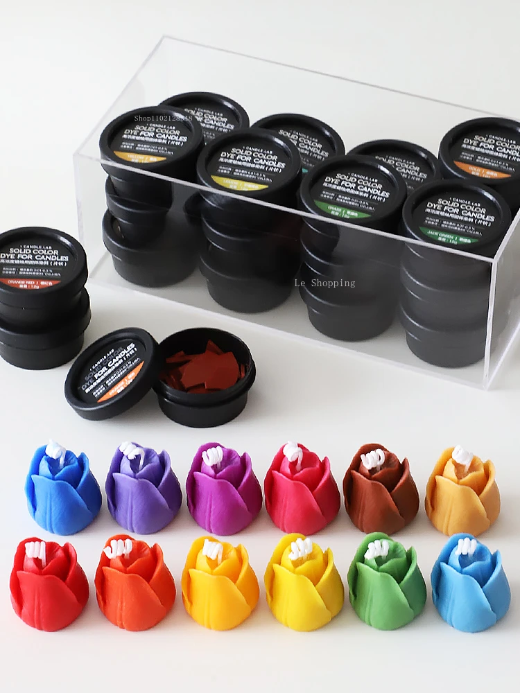 12g Aromatherapy Candle Solid Flake Oil-based Dye High Concentration Pigment DIY Paraffin Jelly Wax Coating Colour Mixing Paint