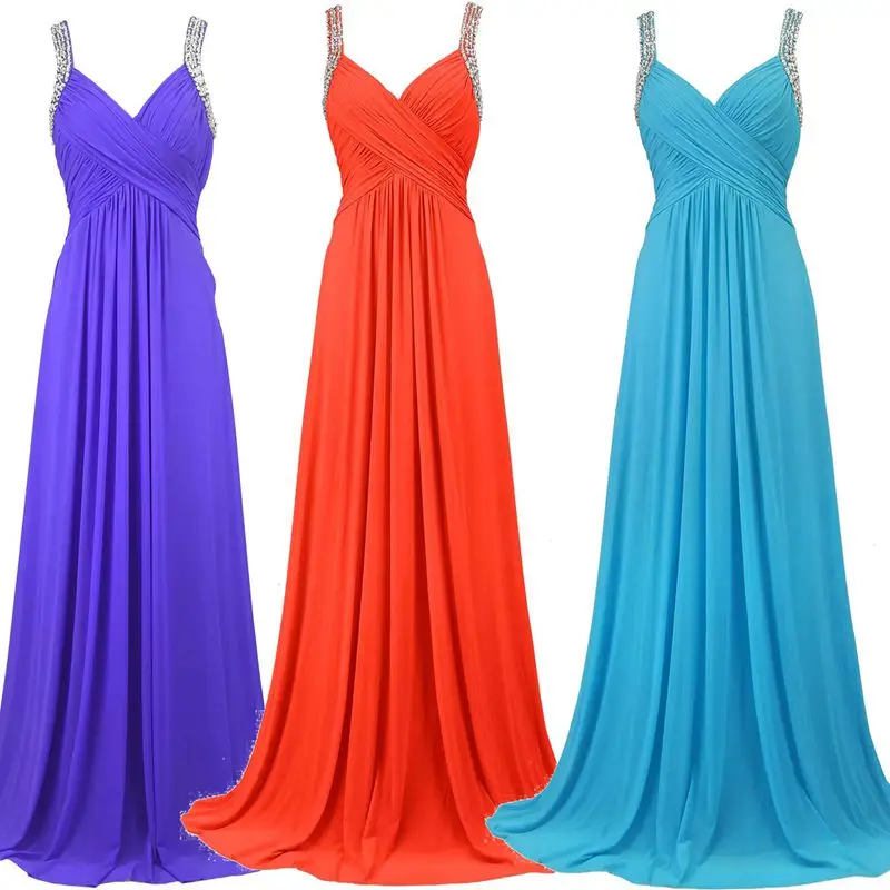 

Spaghetti Long Party Dress for Godmother Luxury Beaded Chiffon Wedding Guest Gowns Light Blue Vestidos Para Bodas Mujer Invitada