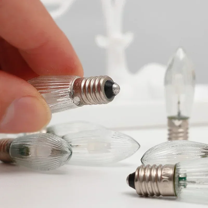 1/10PCS E10 LED 촛불 교체 램프 전구 라이트 체인 10V-55V AC 욕실 주방 홈 장식 실내 램프