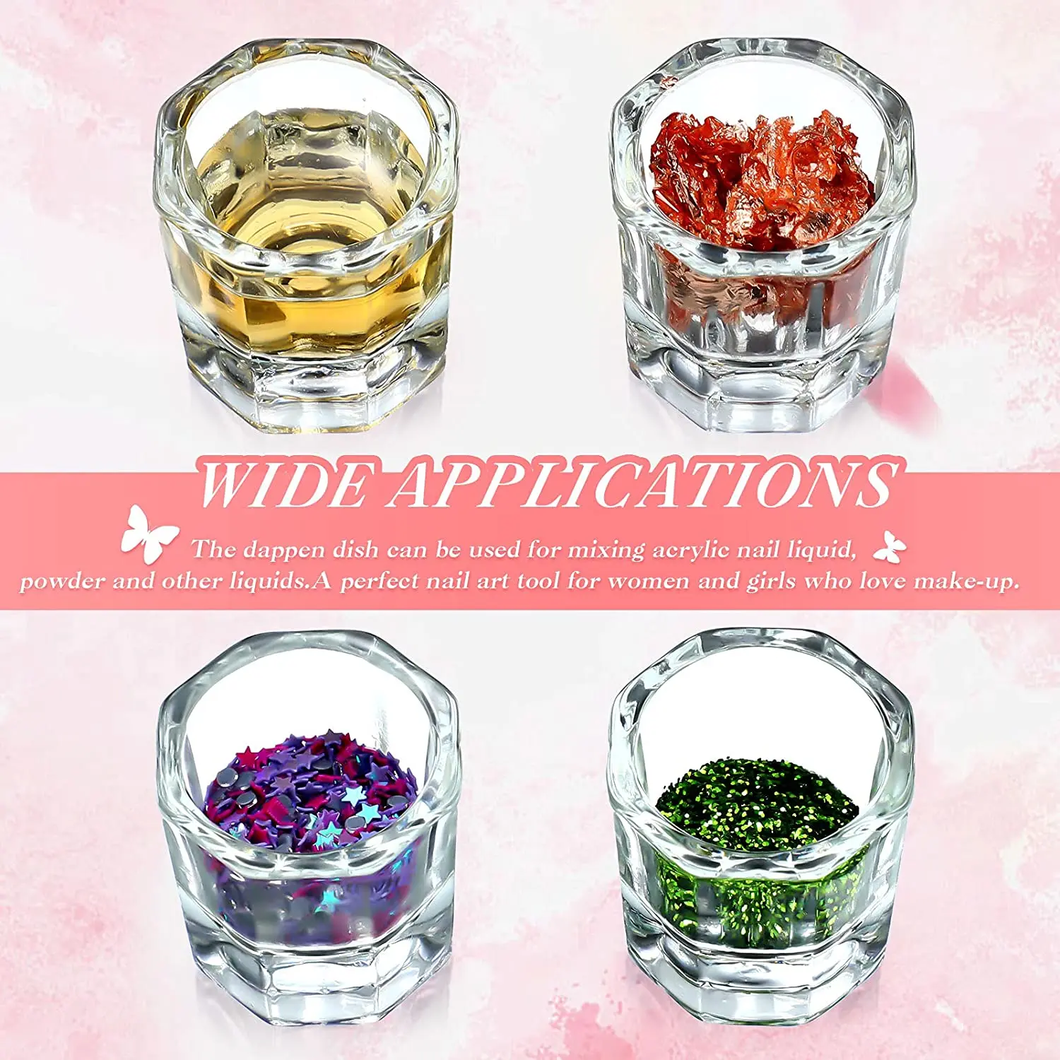 1PC Nail Dappen Dishes Acrylic Nail Monomer Liquid Dishes Glass Cups Powder Dappen Polish Crystal Bowls nail powder manicure tools nail acrylic liquid acrylic nail powder nail tools