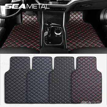 SEAMETAL Car Floor Mats PU Waterproof Foot Pads Universal Auto Floor Carpet Interior Anti Scratch Floor Mat For 5 Seats Vehicle 1