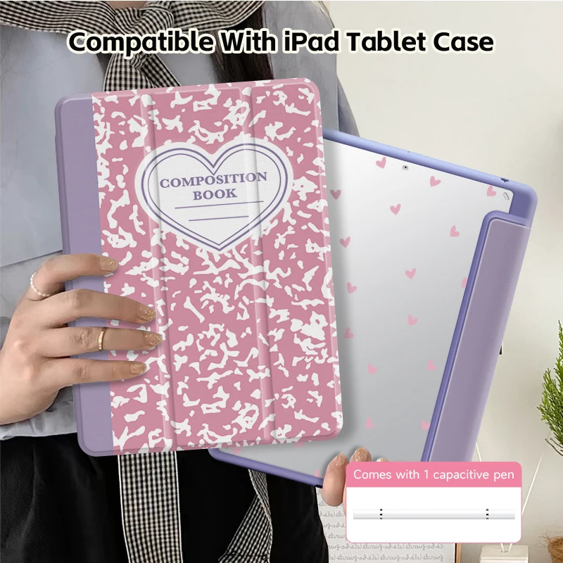 Versatile iPad Case with Sleep/Wake Feature and Pen Slot - Double-Sided Printing Design