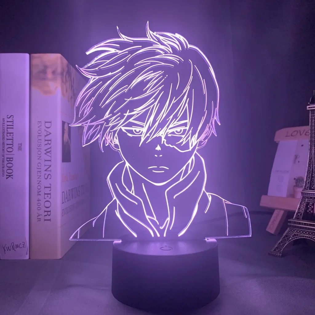 Lampada Notturna 3D LED Per Bambini Con Personaggio Dabi Di My Hero Academia (Boku No Hero), Colori Cangianti, Decorazione Camera Da Letto - 4