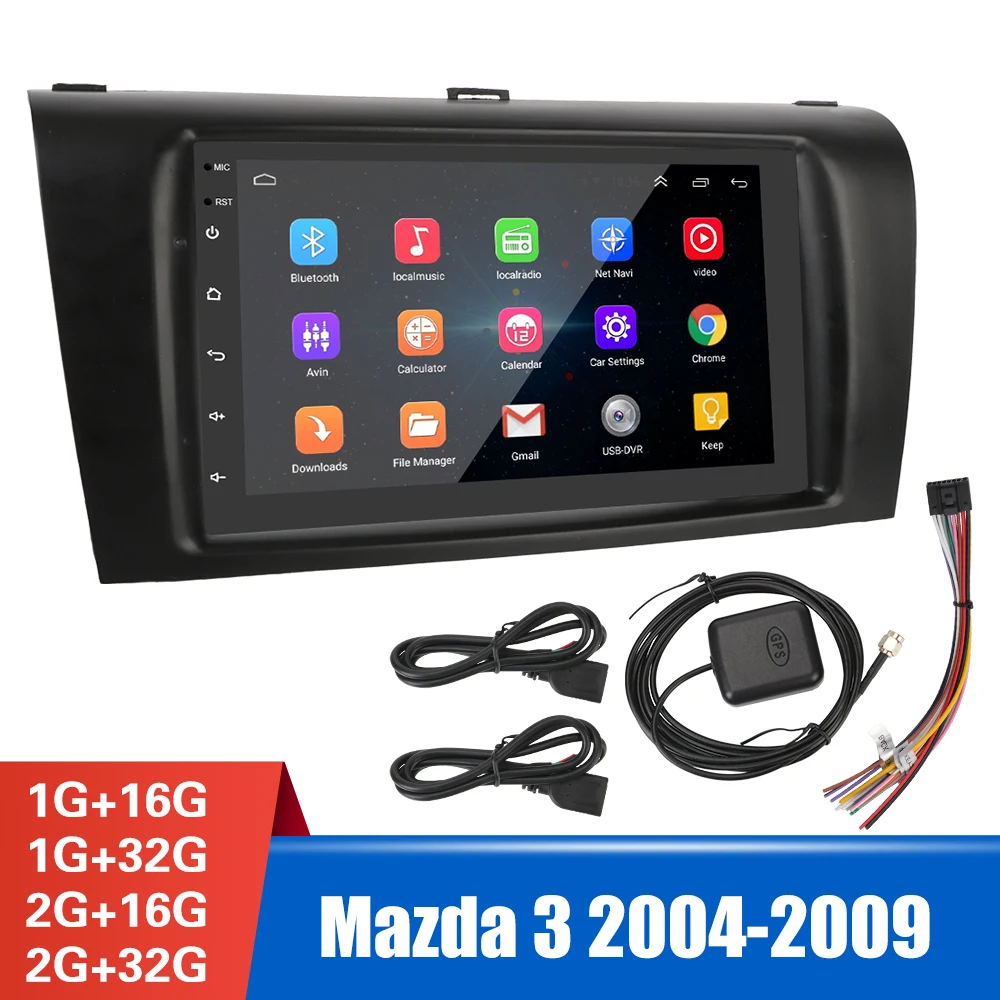

Автомагнитола 2 Din для Mazda 3 2004-2009 с 7-дюймовым дисплеем, GPS, FM, Wi-Fi, Android 10,1