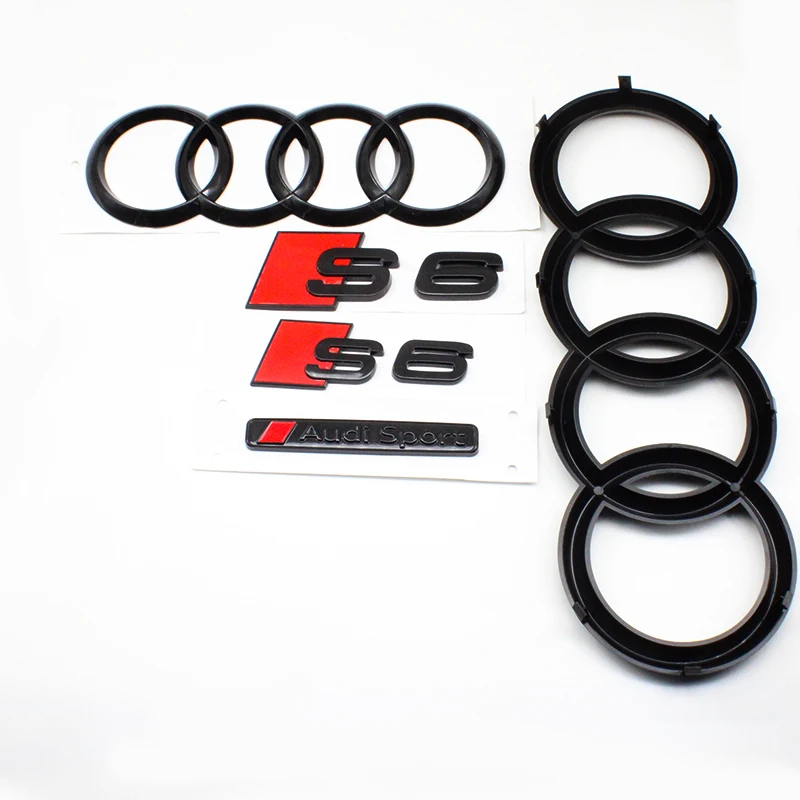 Glossy Black Hood & Trunk Emblem Badge Stickers - Car Styling Accessories