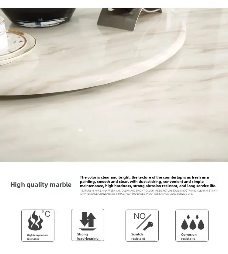 Luxury Stainless Steel Dining Table Italian Restaurant Turntable Table Organizer White Muebles Kitchen Furniture