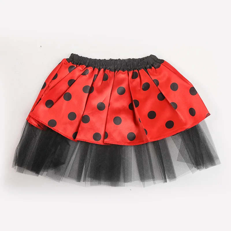 Girls Ladybug Ladybird Fairy Costume Sets Birthday Party Wings Dress Up for Halloween Tutu Magic Wand Headband Cosplay Props