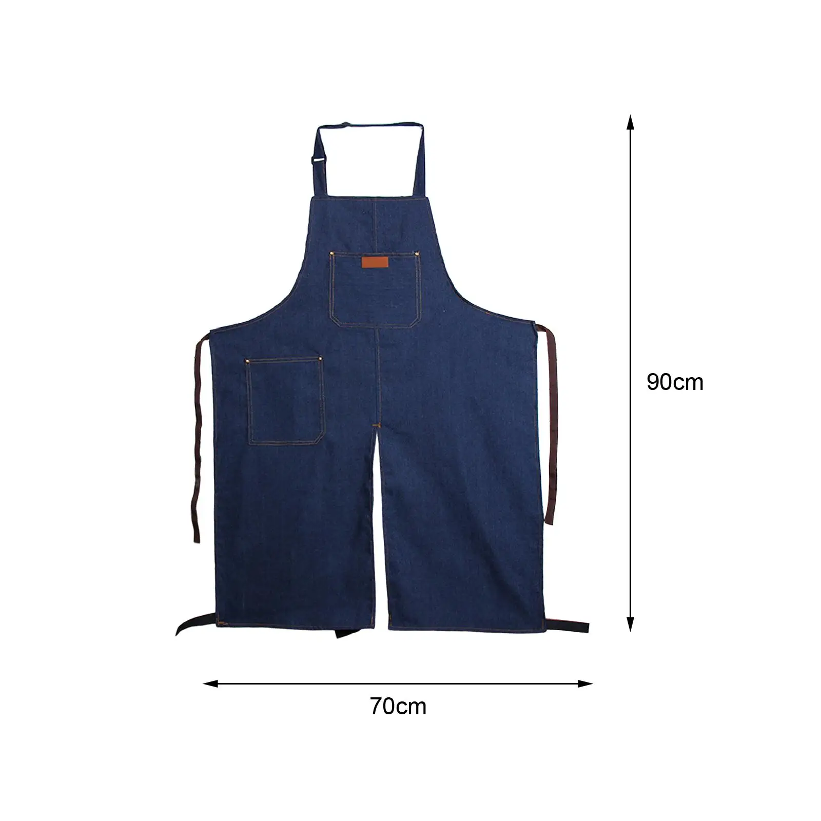 Perfk Tablier à Jambes Fendues En Denim, Poterie, Portable - 9