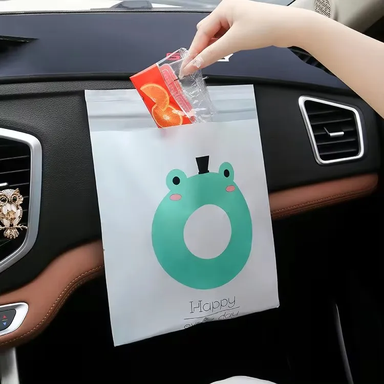 15pcs/Set Car Garbage Bag Dashboard Paste Portable Trash Rubbish Bag Auto Traveling Seat Back Hanging Disposable Trash