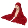 Cristal chanvre femmes Hijab couleur unie musulman dames Turban doux élastique foulard moyen-orient tête enveloppement foulard
