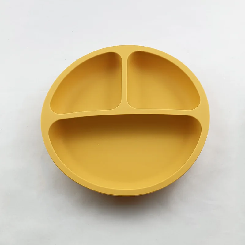Eco-Friendly Silicone Toddler Suction Plate and Bowl Set with Wood Cutlery
