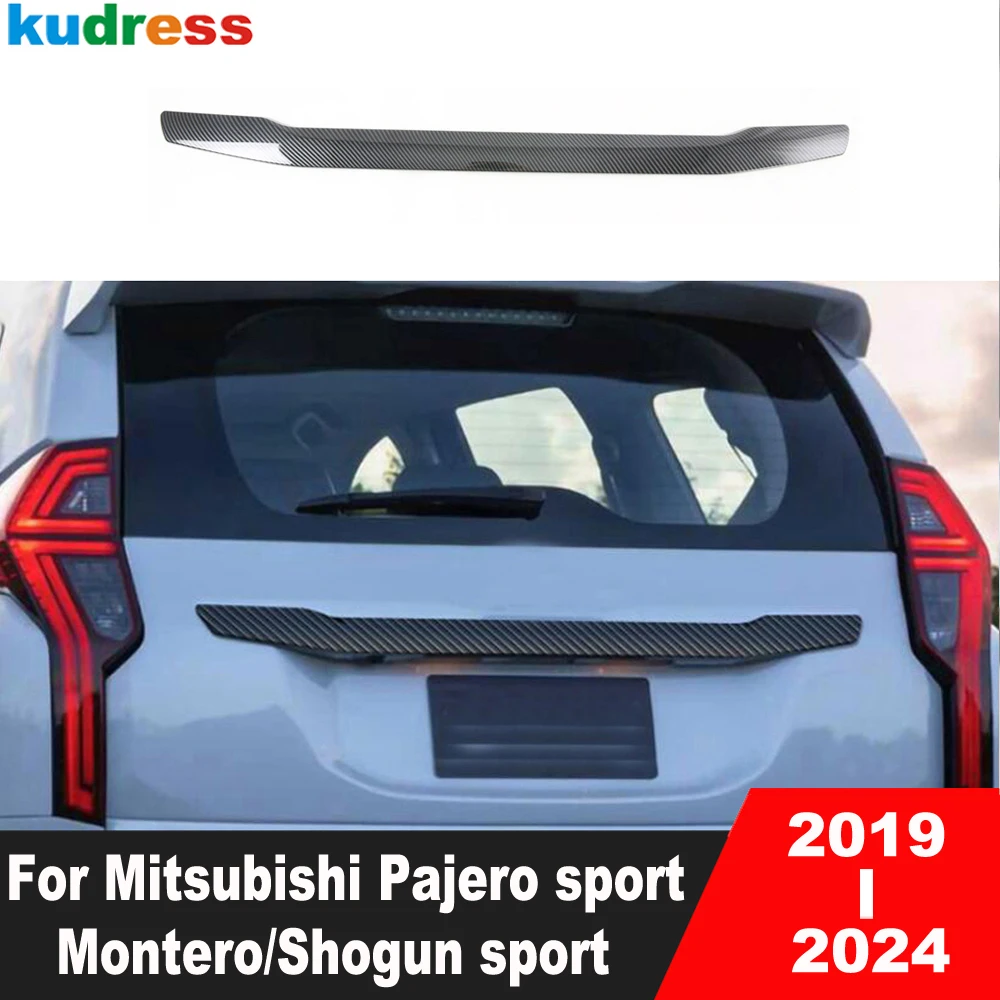 

Rear Trunk Lid Cover Trim For Mitsubishi Pajero/Montero/Shogun sport 2019-2021 2022 2023 2024 Carbon Car Tailgate Molding Strip
