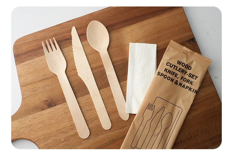 10/20PCS Disposable Cutlery Set – Individually Wrapped Knife, Fork, Spoon & Napkin – Po... - SKU DCS16299 - UGI Packaging