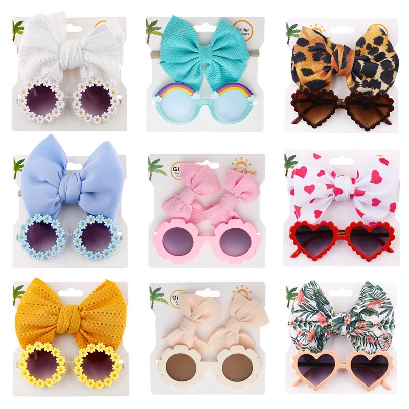 2PCS/Pack Baby Headband Heart Sunglasses Kids Headwear Baby Girl Hair Accessories Beach Photography Props Toddler Head Bands 2pcs pack baby headband flower sunglasses kids headwear baby girl hair accessories beach photography props toddler head bands