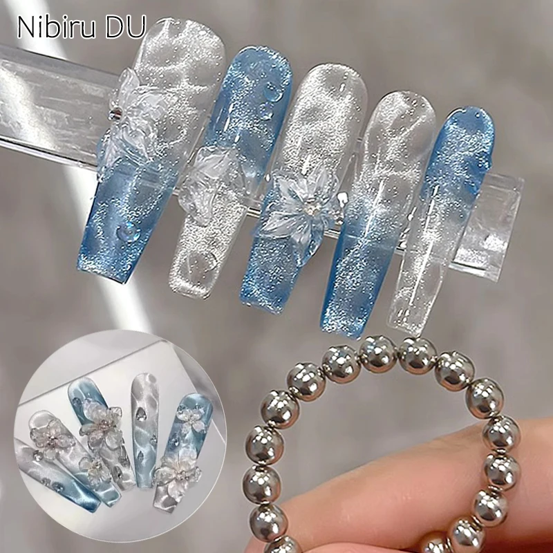 Magnetic Nail Tools 20pcs Magnet Cat Eyes Beads Magnet For Nail Gel Polish 3D Line Strip Effect Small Round Beads Manicure Art Design Tools