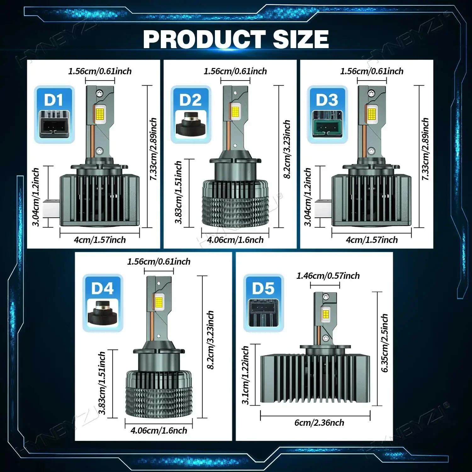 2개입 D1S D3S LED 헤드라이트 HID 1:1 D1R D3R 12V 24V 캔버스 LED 제논 전구 D4S D2S D2R D4R D5 자동차 라이트 CSP 칩 6000K 플러그 앤 플레이
