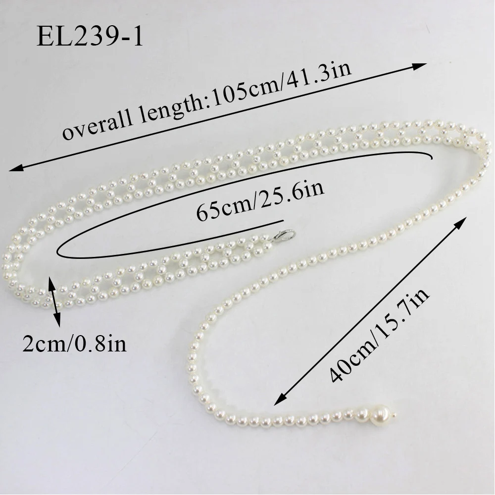 New Arrival Elegant Women Pearl Belt Waist Belt Female Girls Dress Crystal  Strap Pearl Wedding Chain