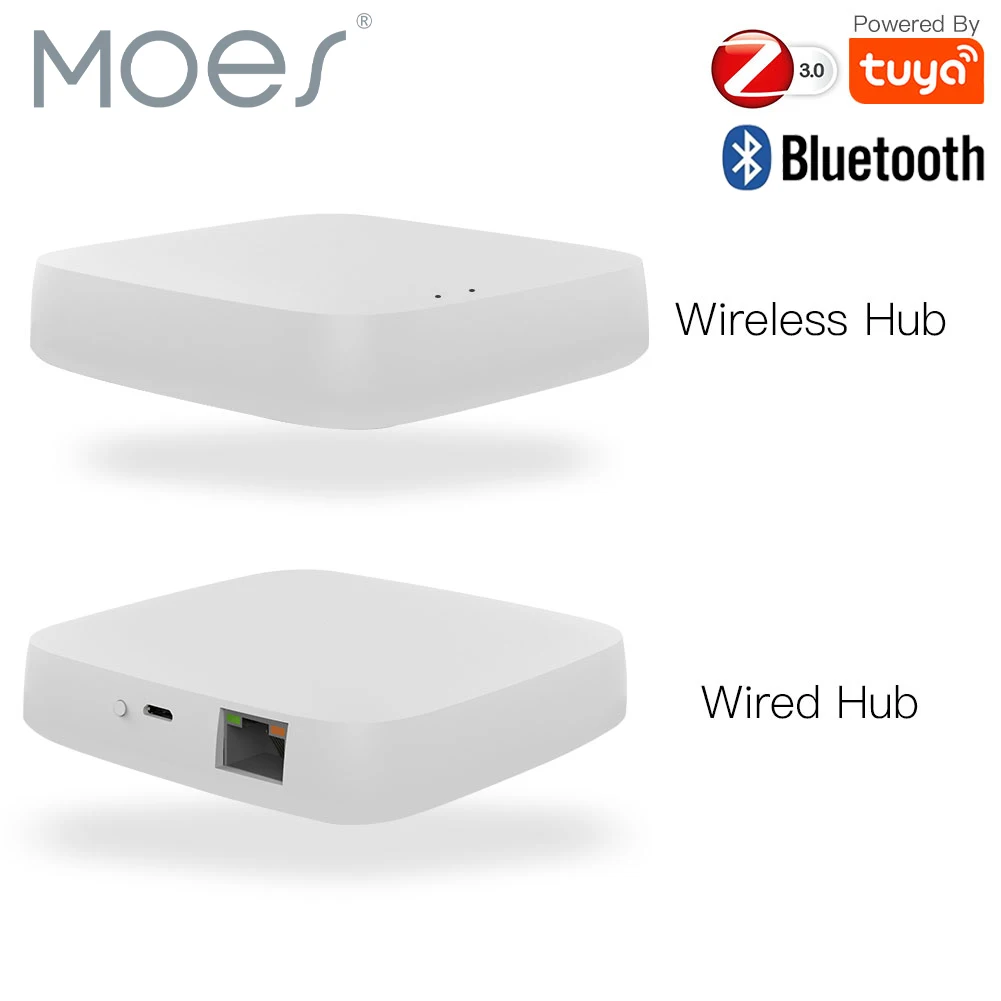 MOES Tuya ZigBee 무선 게이트웨이 허브 유선 다중 모드 브리지 Bluetooth 리모컨 메쉬 스마트 라이프 APP Alexa Google 홈