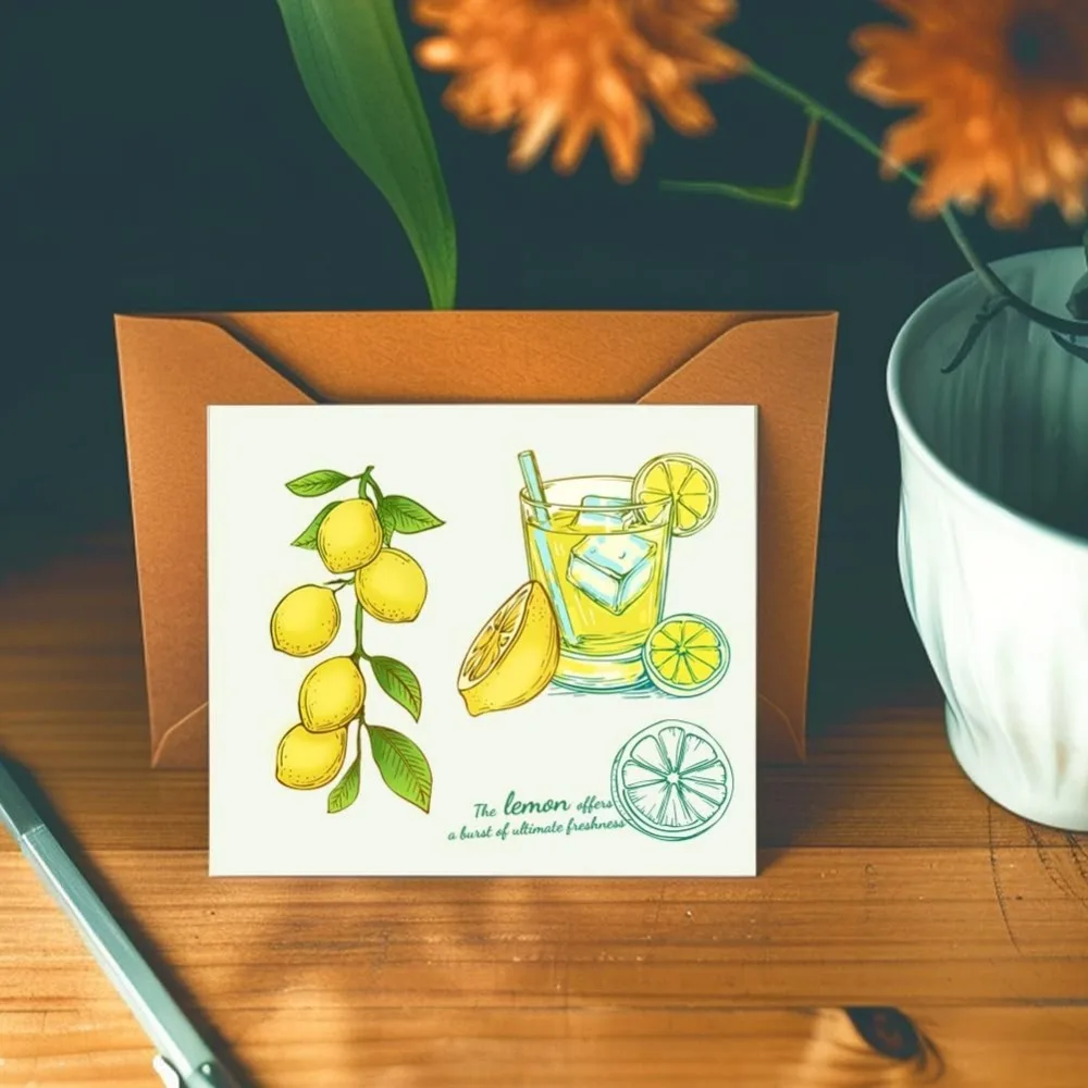 Lemons Clear Silicone Stamps Lemon Juice Flowers Slices for Cards Making DIY