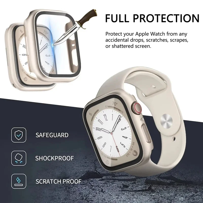 Premium Screen Protector Glass and Cover for Apple Watch - Durable Protection for All Sizes