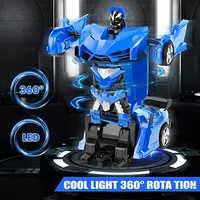 2 in 1 Remote Control Cars RC Transforming Robots Car Models Outdoor Remote Control Sports Deformation Car for Kids Boys Toys 2