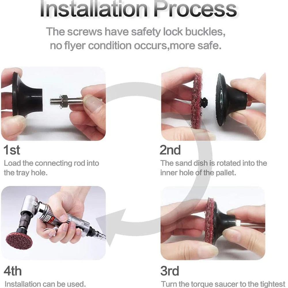 2 Pollici 50mm 80 Graniglia Con Blocco A Rotolo Blu Cambio Rapido - Foto 4