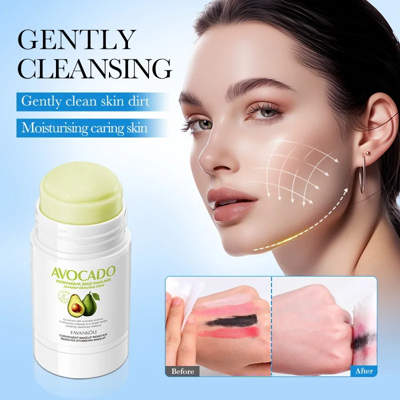 FAYANKOU Avocado Vaseline Cleansing Makeup Remover Stick Refreshing Cleansing Moisturizing Makeup Remover Balm