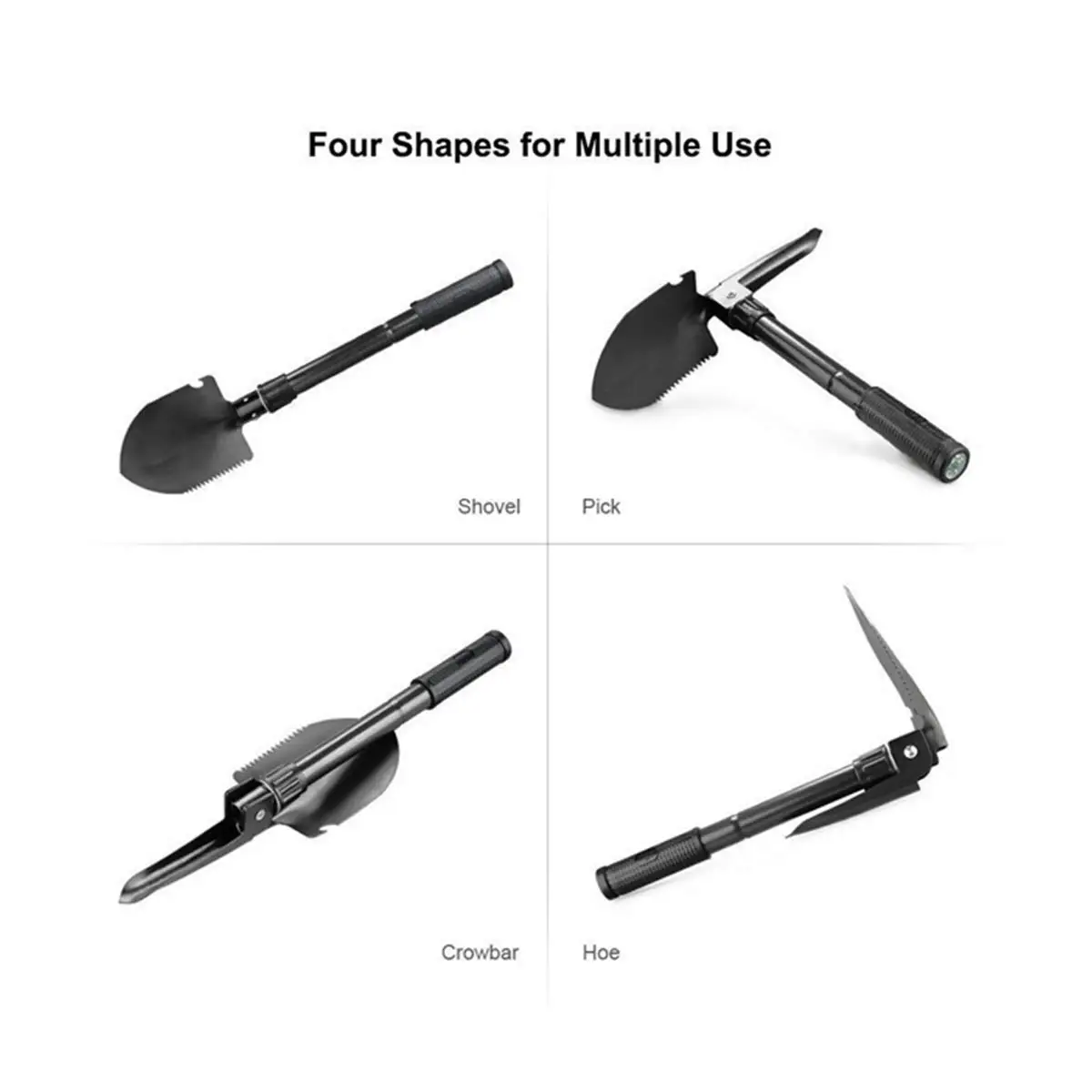 Multi functional folding car mounted four in one stainless steel life saving shovel camping car mounted small outdoor engineer s