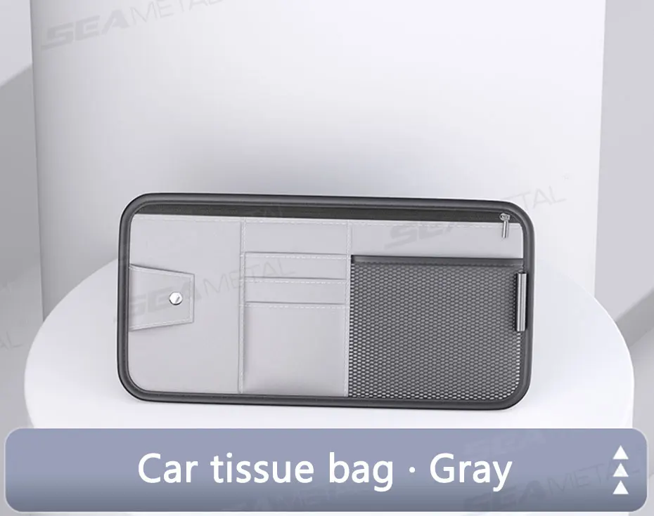 SEAMETAL Auto-Sonnenblenden-Aufbewahrungsbox, Innenraum-Organizer für Sonnenbrillen und Karten, Multifunktionale Sonnenschutz-Organizer-Tasche – Detail 14