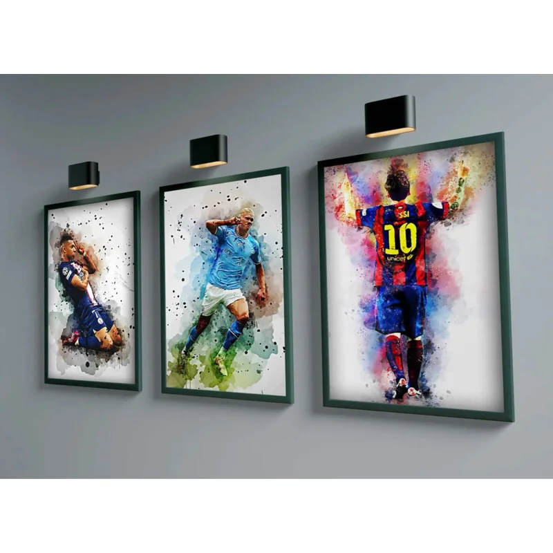 Modern Pop Sports Aesthetics Wall Art Watercolor Football Star HD Canvas Poster Print Home Bedroom Living Room Decoration Gift