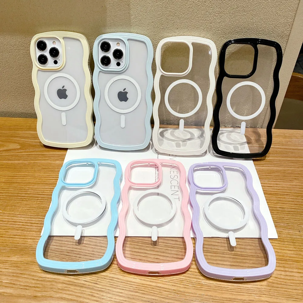 Vibrant Wavy Magnetic Wireless Charging Shockproof Case