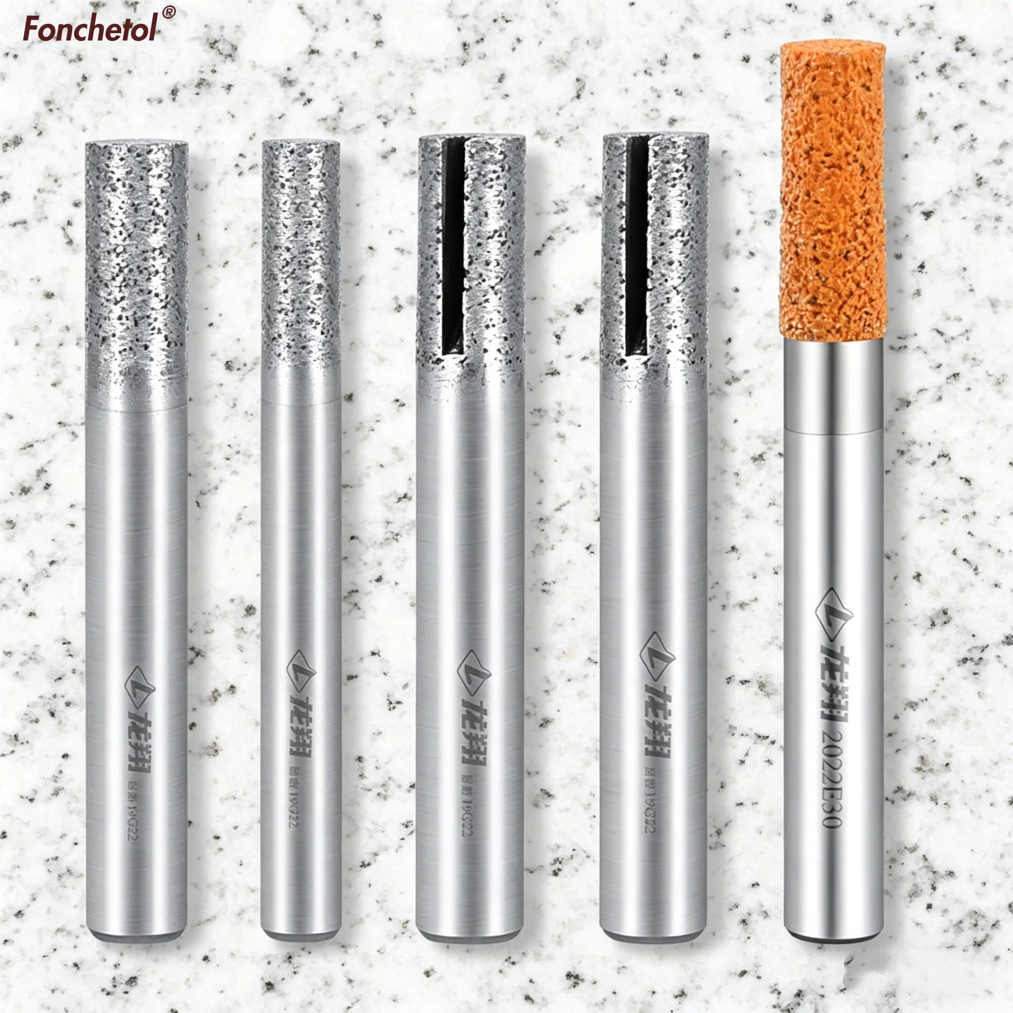Outil de gravure sur granit, outil de découpe du granit, fraise à fond plat, fraise diamantée sinterisée pour routeur CNC 1 Outil de gravure sur granit, outil de découpe du granit, fraise à fond plat, fraise diamantée sinterisée pour routeur CNC 1